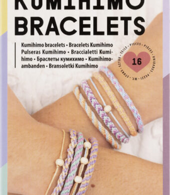 folia Kumihimo armbandenset PASTELL RAINBOW, 16-delig