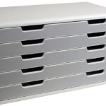 EXACOMPTA schuifladenbox MODULO A3, 5 lades, steengrijs