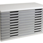 EXACOMPTA schuifladenbox MODULO A3, 10 lades, steengrijs