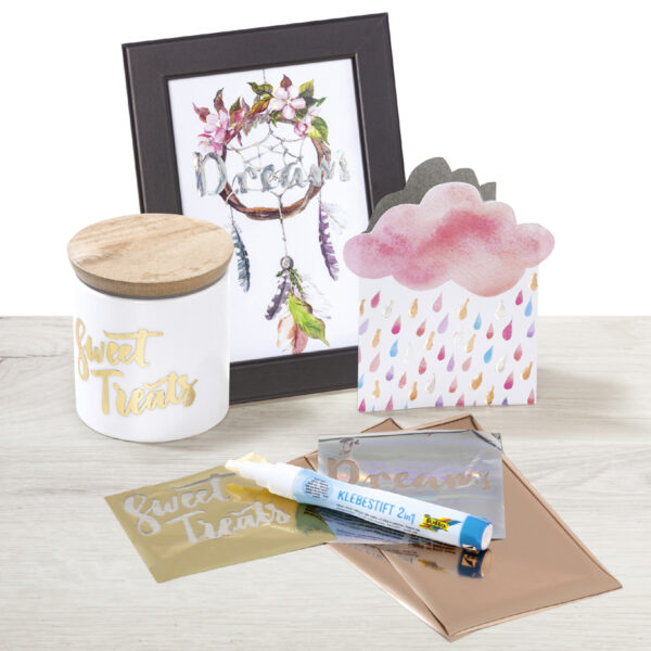 folia transferfolie, 90 x 160 mm, 8 vel, kleuren assorti