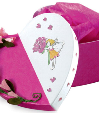 folia geschenkdozen 'Harten', 12 stuks in verschillende groottes, wit