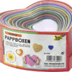 folia geschenkdozen 'Harten',12 stuks maat en kleur assorti