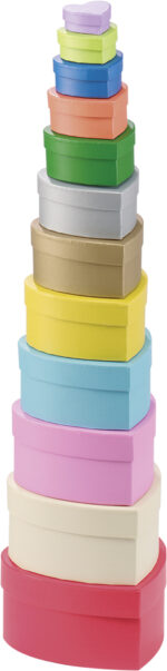 folia geschenkdozen 'Harten',12 stuks maat en kleur assorti