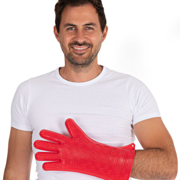 HYGOSTAR Siliconen-handschoen 'HEATBLOCKER', rood, lengte: 350 mm