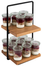 APS Etagère PERFECTO SMALL, 2-niveaus, eiken, hoogte: 405 mm