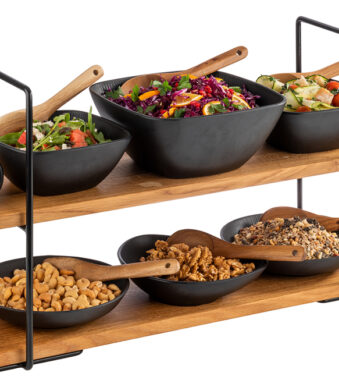 APS Etagère PERFECTO LARGE, 2-etages, eiken, hoogte: 405 mm