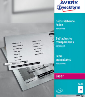 AVERY Zweckform Laser/Kopieer-folie A4 transparant, 25 stuks