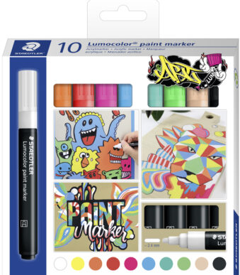 STAEDTLER Lumocolor Acrylmarker paint marker, 10 stuks in etui