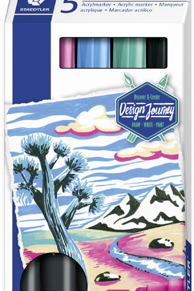 STAEDTLER Lumocolor Acrylmarker paint marker, 5 stuks in etui