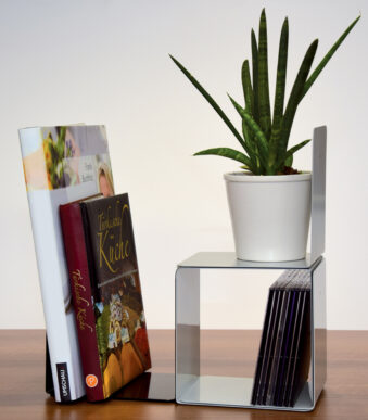 MAUL boekensteun van metaal, magnetisch hechtend, grijs