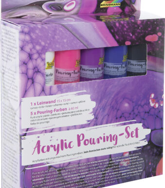 folia Acrylic Pouring-set 'INTENSIV', 5 kleuren/1 spieraam