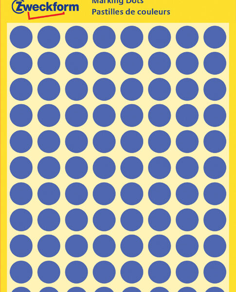 AVERY markeringspunten, verwijderbaar, rond 8 mm, blauw, handschrift