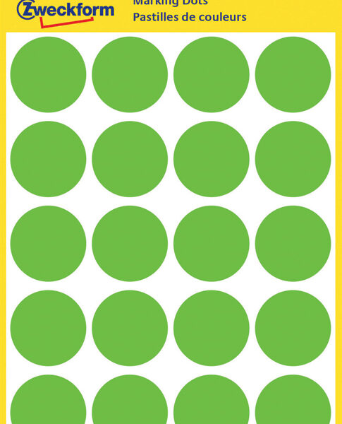 AVERY markeringspunten, verwijderbaar, rond 18 mm, groen, handschrift
