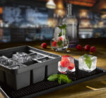 APS ijsblokjesbakje met deksel, transparant / grijs, set van 2