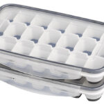 APS ijsblokjesvorm met deksel, transparant / grijs, set van 2