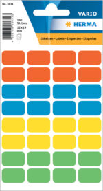 HERMA etiketten, 12 x 19 mm, kleuren assorti, permanent, handschrift