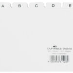 DURABLE Systeemkaartenregister A - Z, PP, A6 liggend, wit, 25-delig