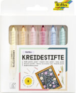 folia krijtstiftenset PASTEL, kleuren assorti, 6 stuks in etui