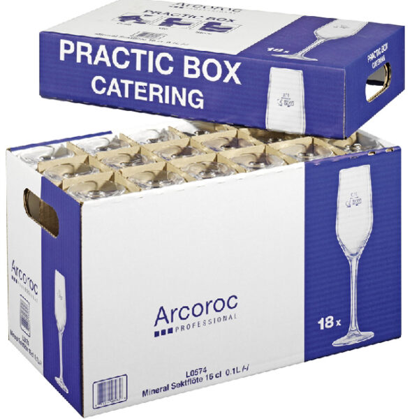 Esmeyer Arcoroc Sektglas MINERAL, 0,16 l, in Cateringbox