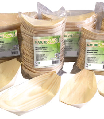 NATURE Star houten scheepje, 65 x 42 mm