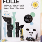folia bordfolie/krijtfolie, van PVC, 230 x 330 mm, zwart