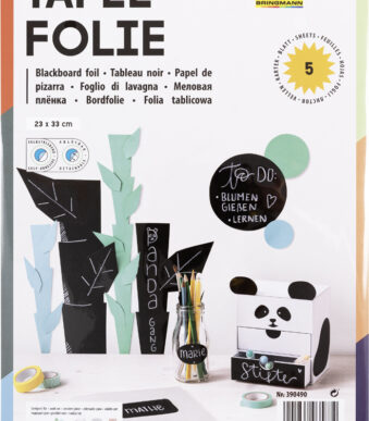 folia bordfolie/krijtfolie, van PVC, 230 x 330 mm, zwart