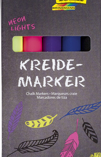 folia krijtmarker ´Neon Lights´, 5 stuks in set