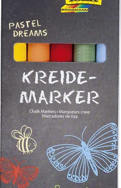 folia krijtmarker ´Pastel Dreams´, 5 stuks in set