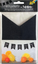 folia vaantjesslinger van schoolbordfolie, 14 vaantjes, zwart