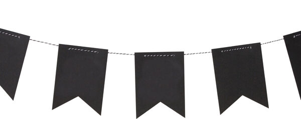 folia vaantjesslinger van schoolbordfolie, 14 vaantjes, zwart