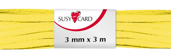 SUSY CARD geschenklint 'Dubbelsatijn', 3 mm x 3 m, geel
