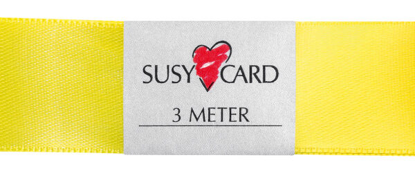 SUSY CARD geschenklint 'Dubbelsatijn', 25 mm x 3 m, geel