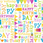 SUSY CARD Geschenkfolie ´Birthday´, 30 my, op rol, 700 mm x 1,5 m