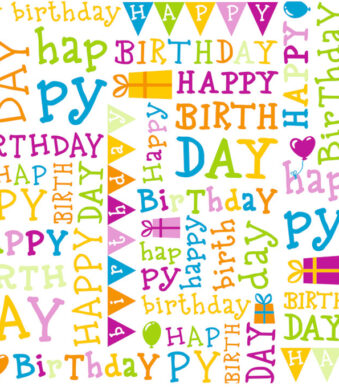 SUSY CARD Geschenkfolie ´Birthday´, 30 my, op rol, 700 mm x 1,5 m