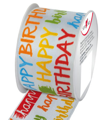 SUSY CARD geschenklint / cadeaulint op rol 'Birthday Party', 40 mm