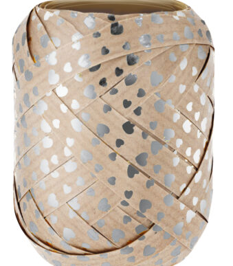 SUSY CARD krullint op eivormige bol 'harten zilver'