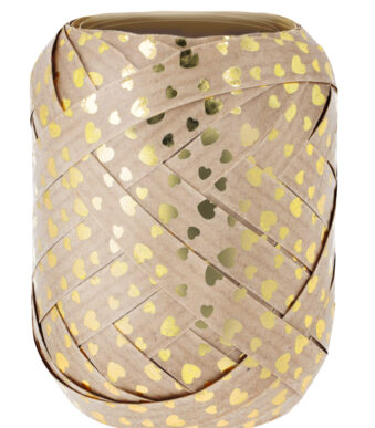 SUSY CARD krullint op eivormige bol 'harten goud'