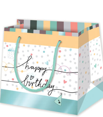 SUSY CARD geschenktas 'Happy Eco B-day Typo', klein