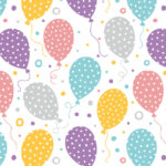 SUSY CARD inpakpapier / cadeaupapier 'Party balloons', op rol