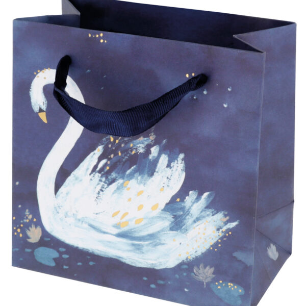 SUSY CARD geschenktas 'Swan lake dark blue'