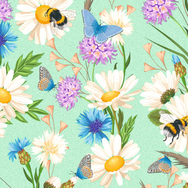 SUSY CARD inpakpapier / cadeaupapier 'Bloemenweide', op rol