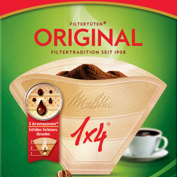 Melitta aroma-koffiefilter ´1x4´, natuurbruin