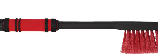 NIGRIN ijskrabber met sneeuwbezem, 600 mm, zwart / rood