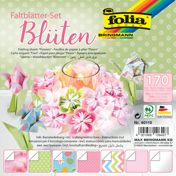 folia vouwbladen-set BLOEMEN, 2 maten