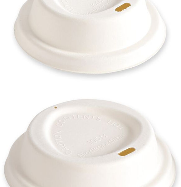 NATURE Star deksel voor suikerriet-drinkbeker, 84 mm, wit