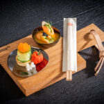 APS plateau PEBBLES, gunmetal, set van 4