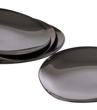 APS plateau PEBBLES, gunmetal, set van 4