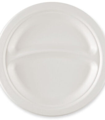 NATURE Star suikerriet-bord, rond, 229 mm, 2-vaks