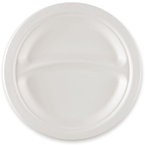 NATURE Star suikerriet-bord, rond, 229 mm, 2-vaks