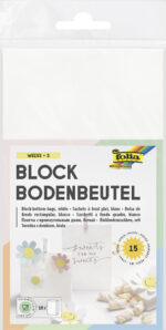 folia papieren zakken met blokbodem, 100 x 55 x 175 mm, wit